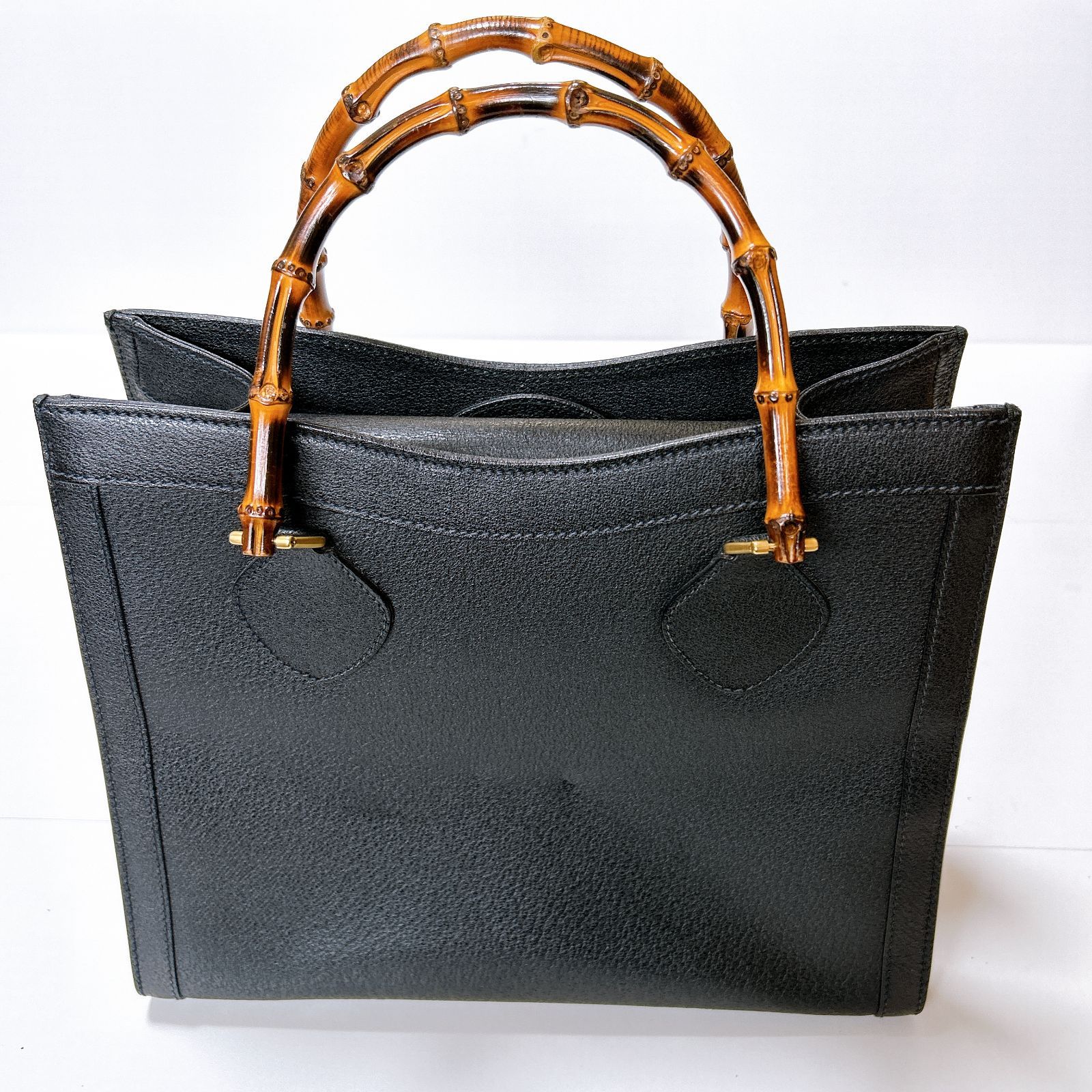 GUCCI グッチ オールドグッチ ハンドバッグ バンブー ブラック 内側 