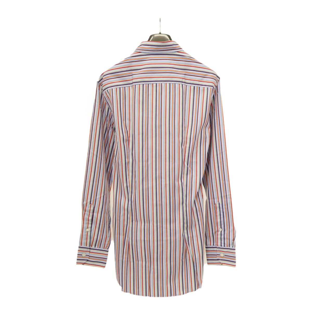 ETRO エトロ Yシャツ ワイシャツ 長袖シャツ ストライプ コットン 綿 ライトブルー 水色 マルチ 40 アウトレット品