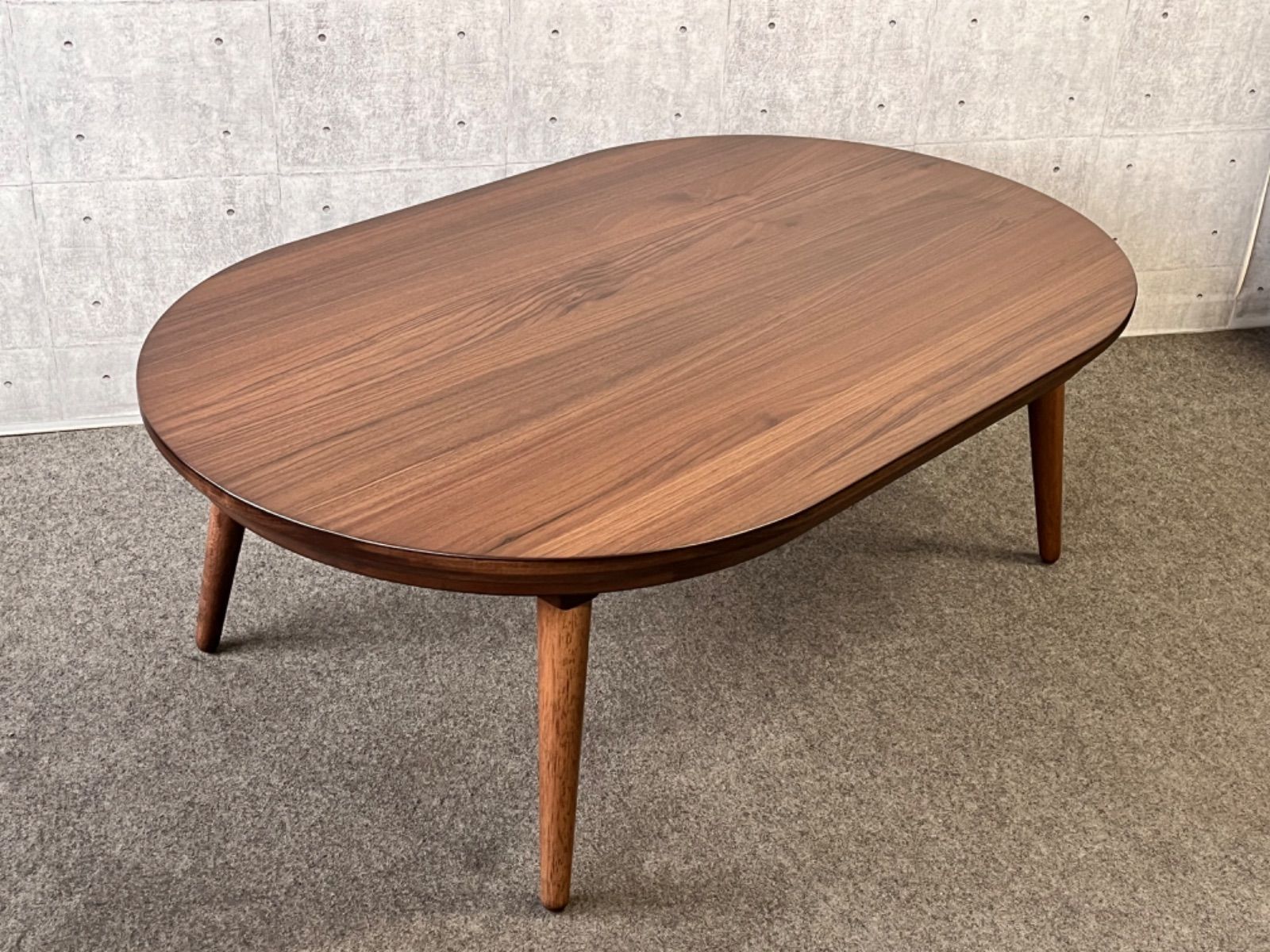 ウォールナット 楕円形コタツ 120×75