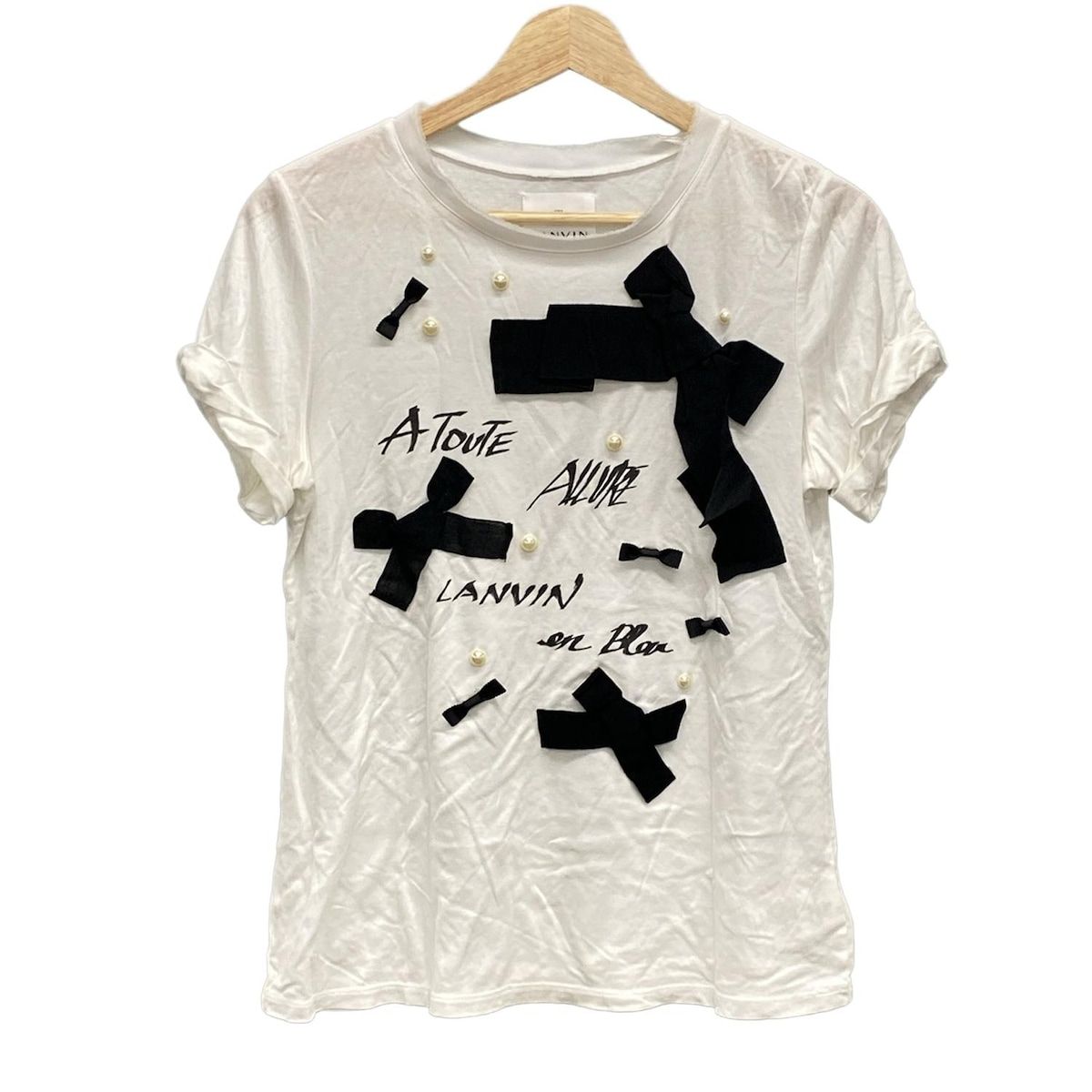 『4年保証』 LANVIN en M サイズ38 半袖Tシャツ Bleu(ランバンオンブルー) トップス