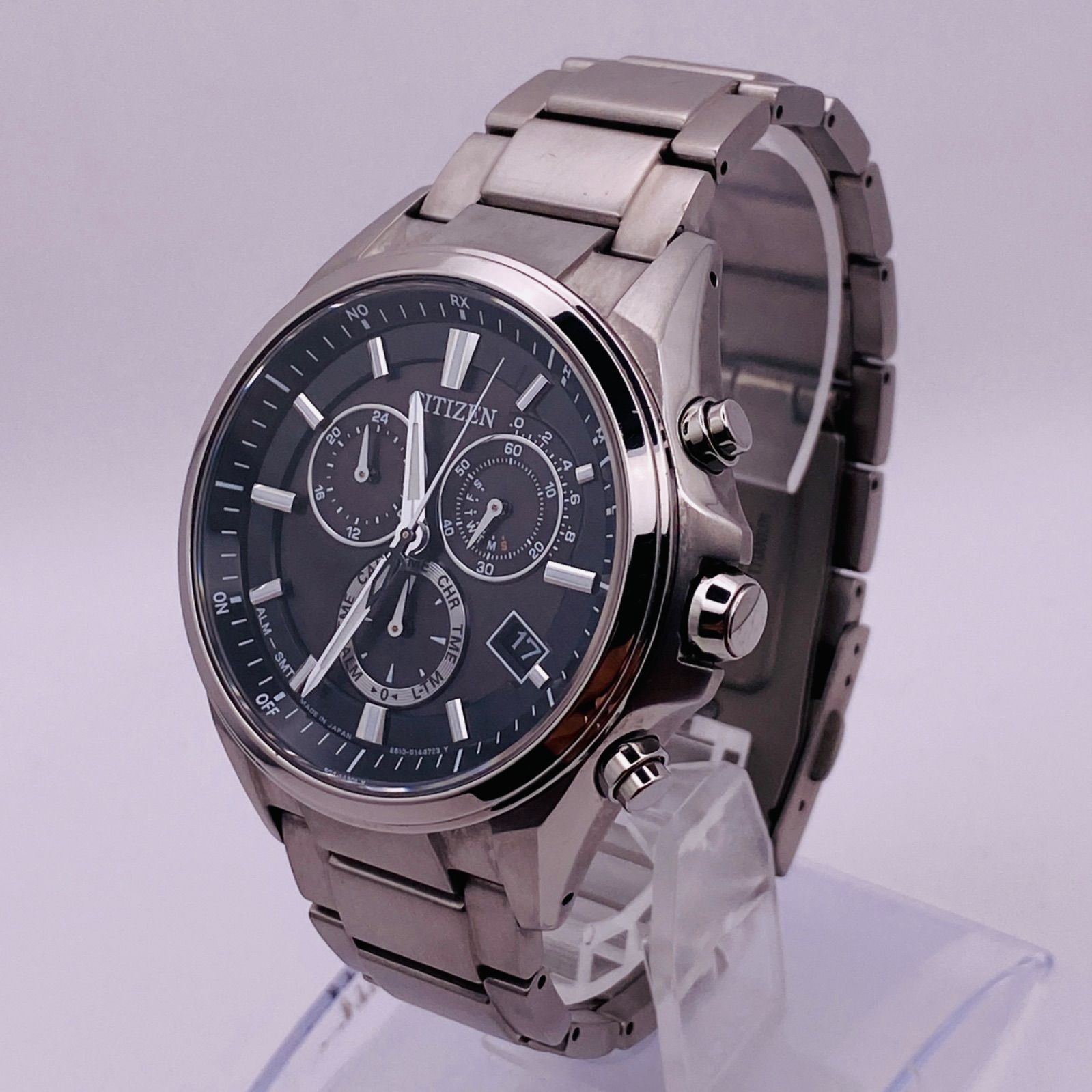 T332）美品 稼働品 CITIZEN シチズン 電波ソーラー ECO-DRIVE ATTESA  