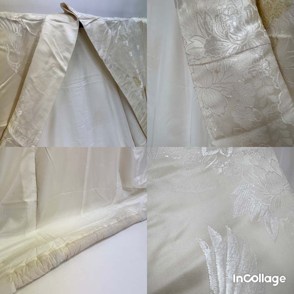 白打掛 3点セット 帯 掛下 白無垢 白 撮影用 結婚式 花嫁衣装 裄65cm
