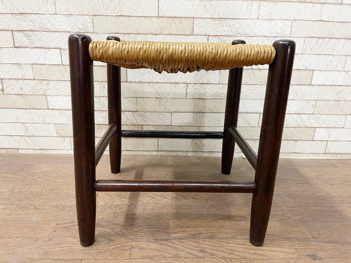 松本民芸家具 柳宗悦デザイン ビンテージ ラッシスツール ミズメ桜無垢材 太蘭草 松本民芸家具 柳宗悦デザイン ビンテージ ラッシスツール #514型