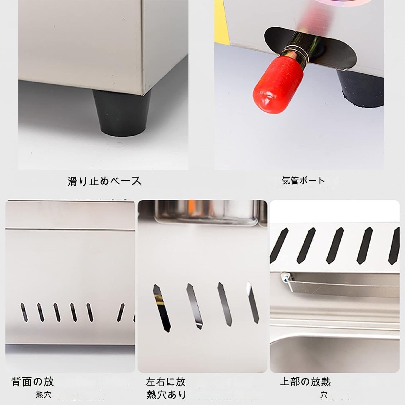 2バスケットと蓋付業務用家庭用キッチン用金属管付きステンレス鋼カウンタートッププロ