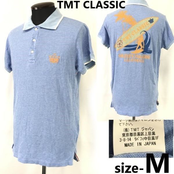 【TMT.CLASSIC】ポロシャツ 半袖 ブルー TMT CLASSIC/ティーエムティー☆半袖ポロシャツ【メンズM/blue/青