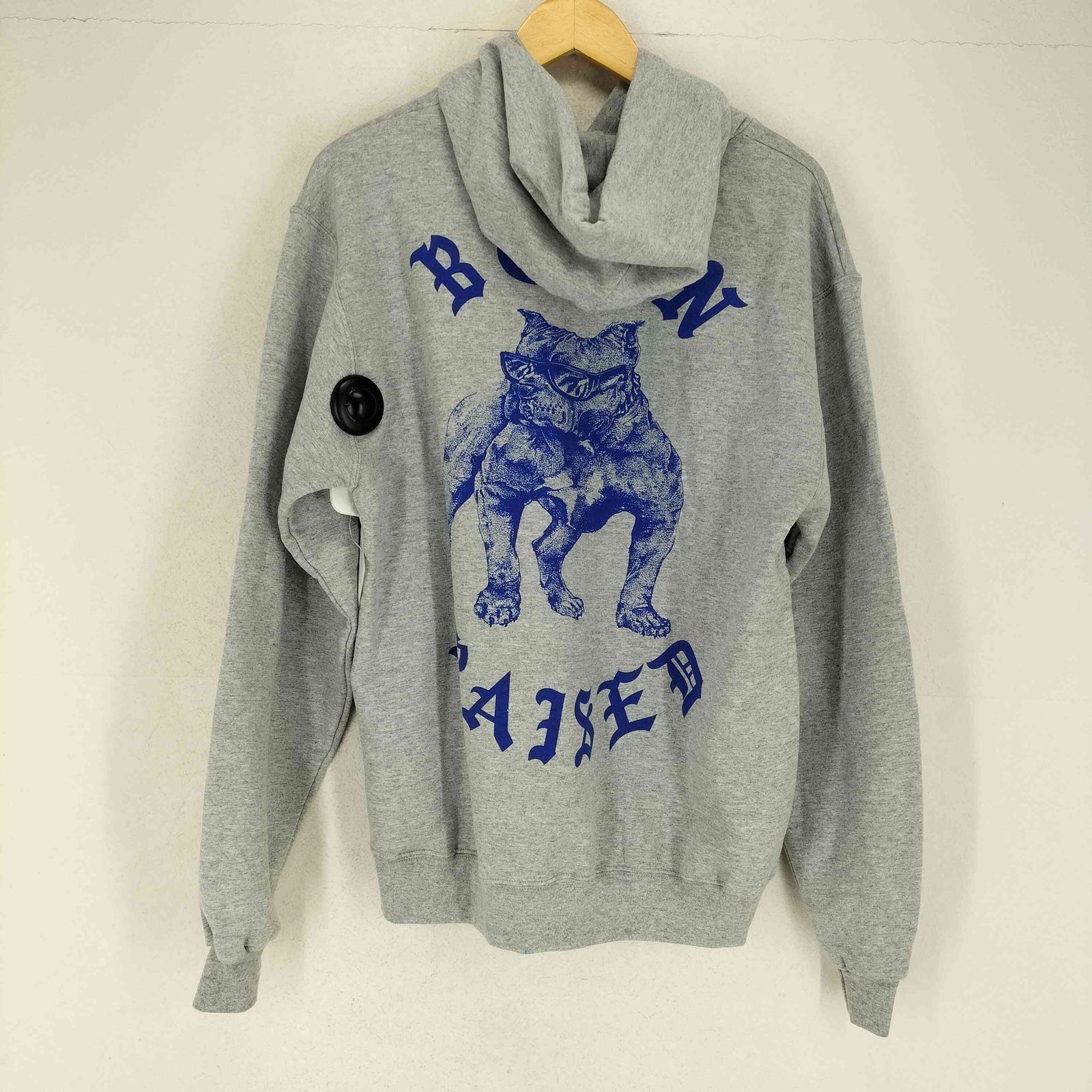 BORN RAISED ボーンレイズド プルオーバーパーカーSグレー ピットブル 