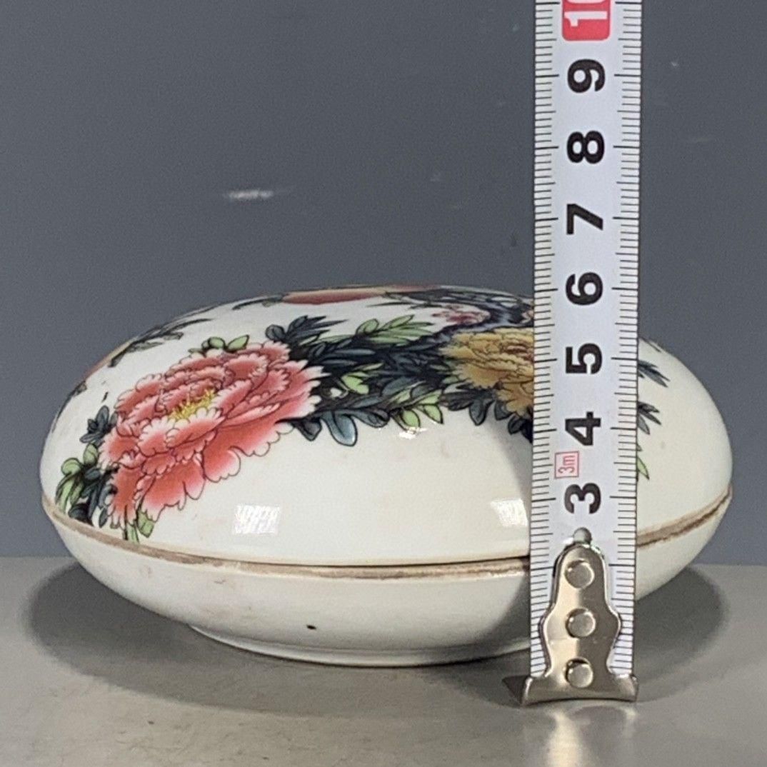 パステル寿桃筆箱 書道具 文房具 装飾品现代工芸品 美術品 置物 パステル寿桃花卉印泥盒 書籍道具 文房具 現代工芸品 美術品