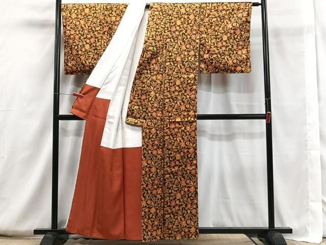 平和屋着物▽上質な小紋　単衣　横段文　正絹　逸品　BAAT9067yc 平和屋着物▽上質な小紋 単衣 横段文 正絹 逸品 BAAT9067yc 平和