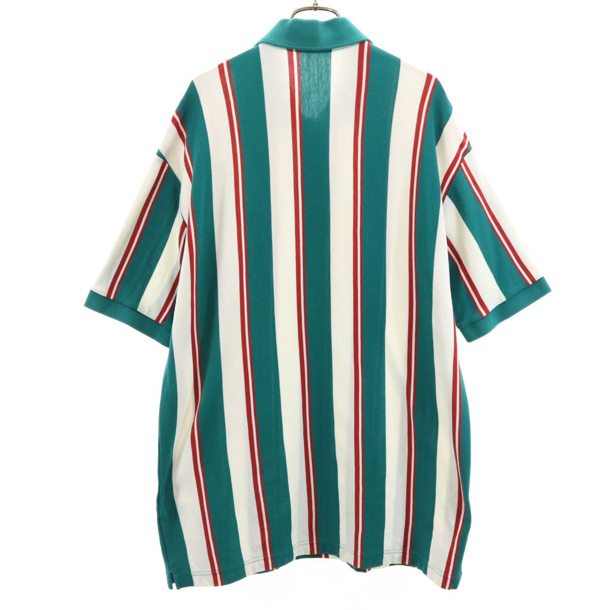 FRED PERRY フレッドペリー 日本製 ストライプ柄 5分袖 ポロシャツ L