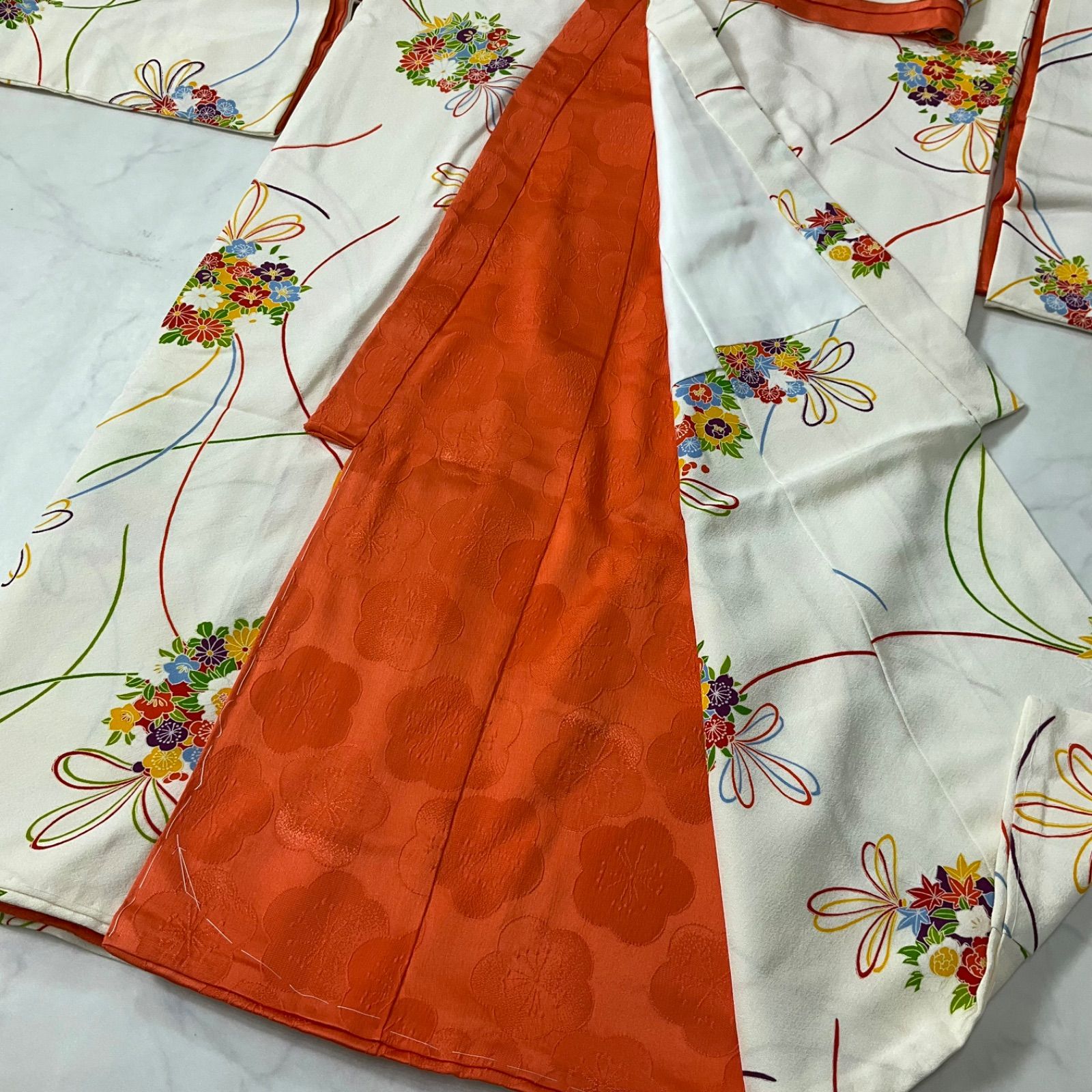 七五三 三歳 女児 正絹 被布着物フルセット 半衿伊達襟付き NO38642