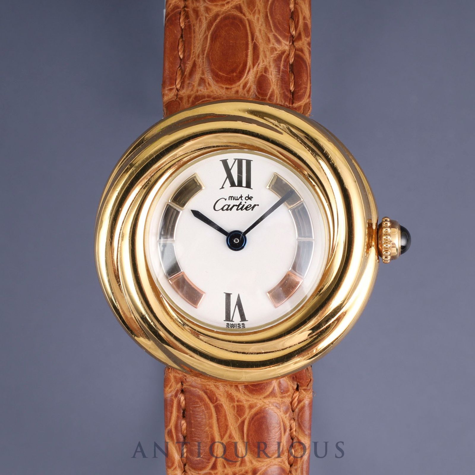 カルティエ マストトリニティ 2735 クォーツ Cal.157 SV925 革 純正D