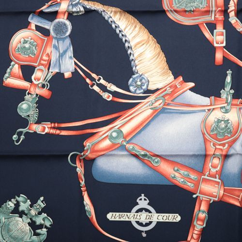 エルメス HERMES スカーフ カレ90 シルク HARNAIS DE COUR 法廷の