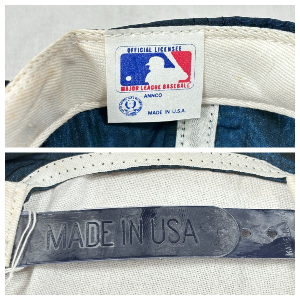 【待望★】 USA製 90s デッドストック シルクハット刺繍ロゴ ヤンキース MLB 帽子