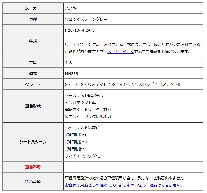 Clazzio クラッツィオ シートカバー L ライン ワゴンR スティングレー MH23S H20|10～H24|5 ES-0632