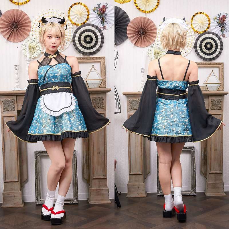 メイド服　和風 SugarWhip 鬼和メイド [鬼 コスプレ 節分 和風 メイド服