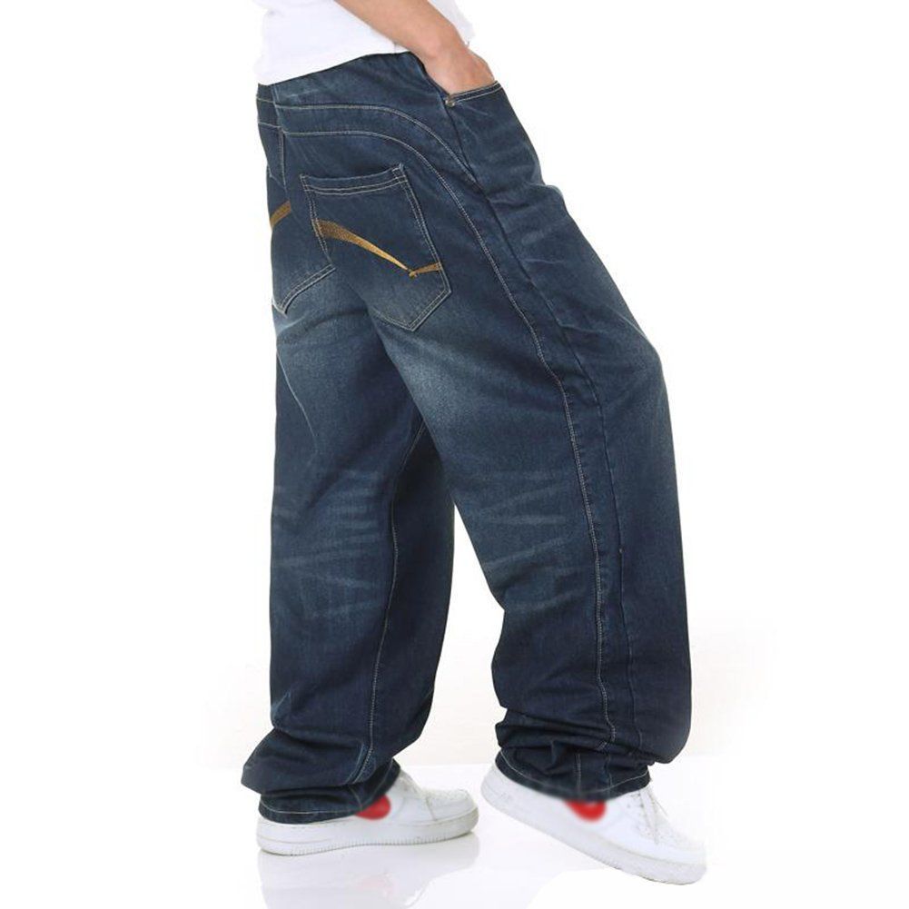 Size 40_Color ネイビー トンデムン メンズ デニムパンツ ゆったり バギーパンツ カーゴパンツ 大きいサイズ ヒップホップ デニム 40