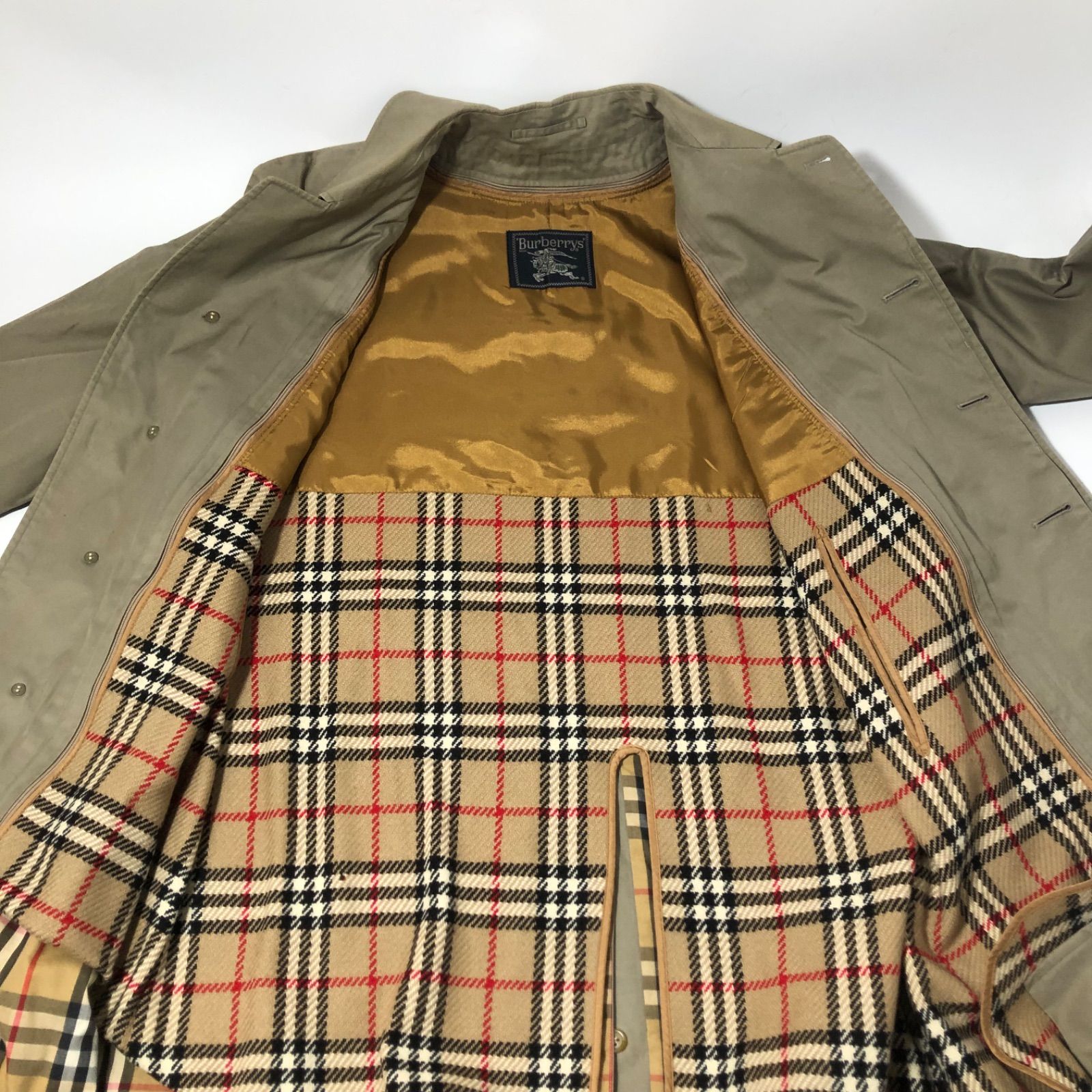 【ほぼ新品同様】バーバリー　ステンカラーコート　ライナー付き　ノバチェック バーバリー ノバチェック ステンカラーコート ライナー付 L 希少高級感