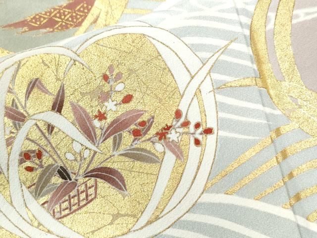 立波草花文 金彩