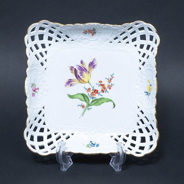 マイセン ベーシックフラワー（二つ花） メッシュスクエアボウル