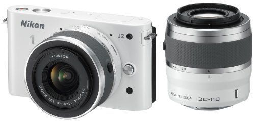 カメラ Nikon 1 J2 ミラーレス一眼カメラ ホワイト 30-110mm