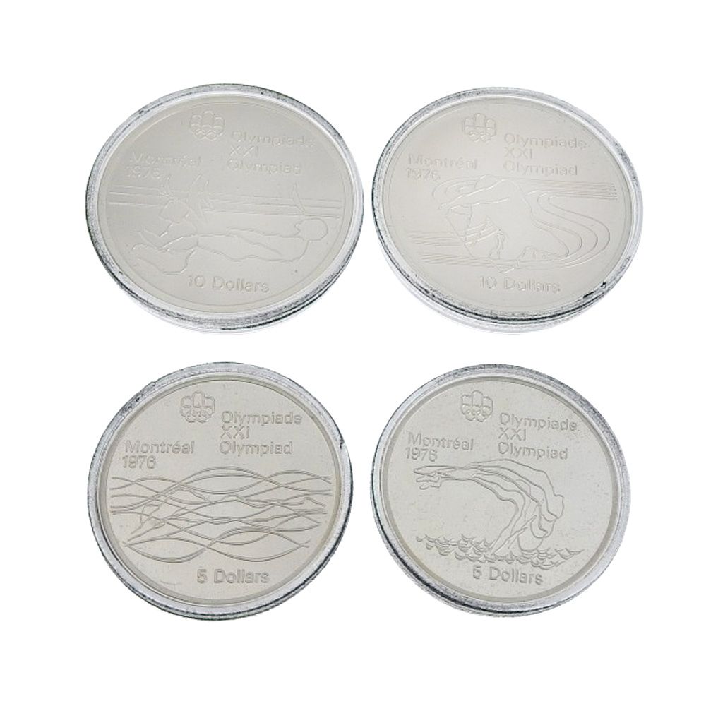 本物保証】 箱付 美品 モントリオールオリンピック 記念銀貨 10ドル×2
