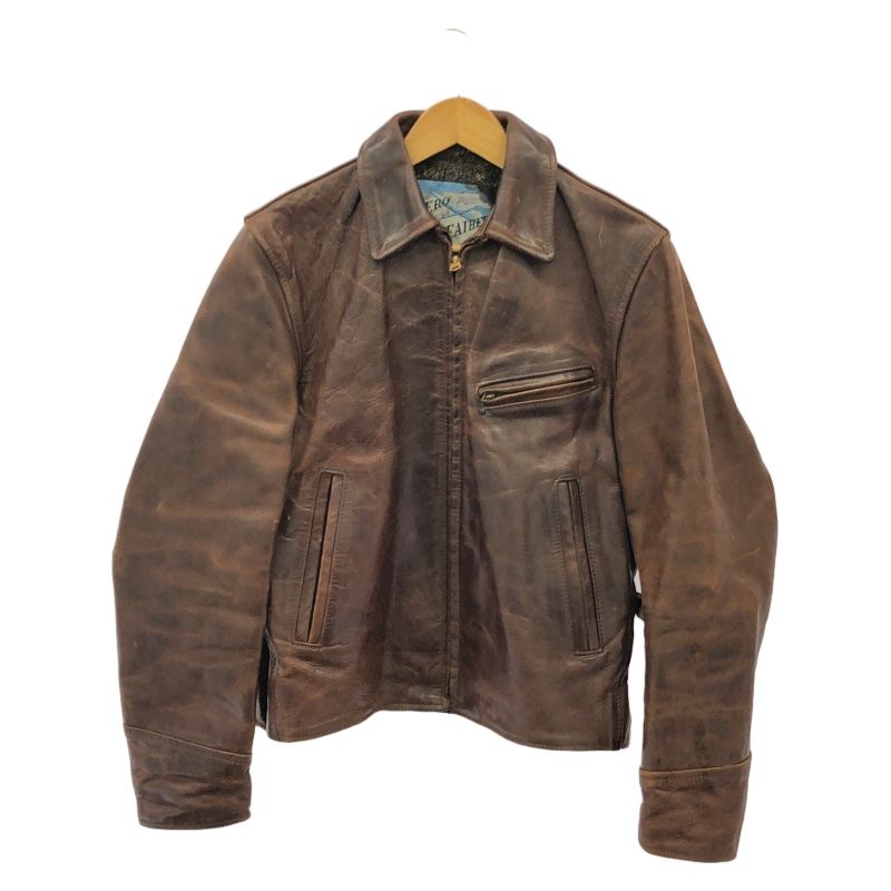 中古】AERO LEATHERS 飛行機タグ シングルライダース サイズ36