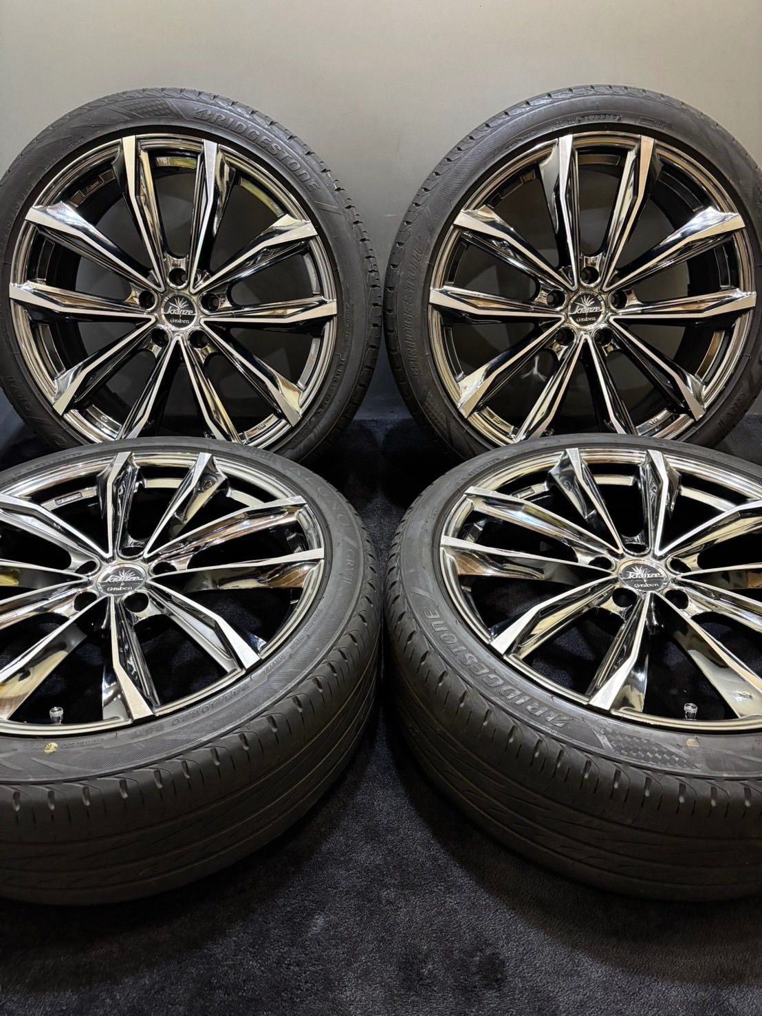 245/40R20 BRIDGESTONE/REGNO GRVⅡ 19年製 Kranze 20インチ 8.5J +40 114.3 5H 夏タイヤ 4本 アルファード ヴェルファイア (1-H781)