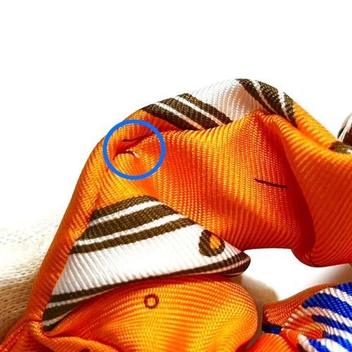 未使用品】HERMES エルメス シュシュ ベラ シルク100％ オレンジ
