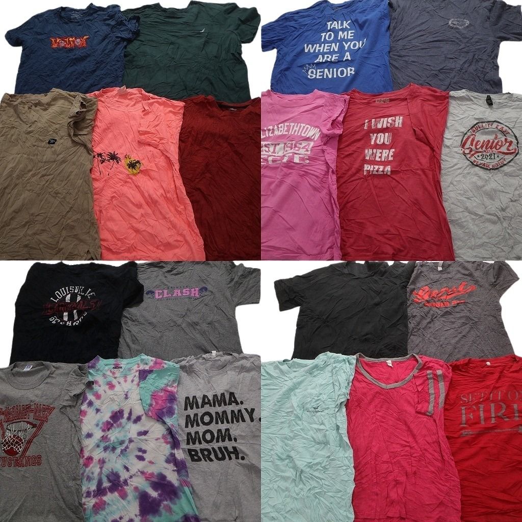 古着卸 まとめ売り カラーMix プリント 半袖Tシャツ 20枚セット (メンズ L ) ノーティカ タイダイ カレッジ風 中古 古着 MY3933