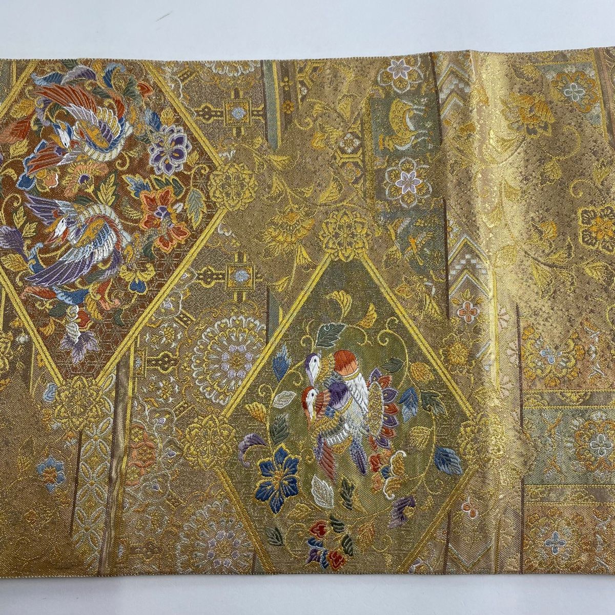 ［六通］袋帯　中古美品　藍染 O-330 楽天市場】【新古品】 袋帯 フォーマル 未使用 正絹 京都 西陣