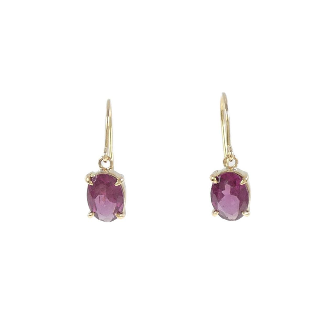 K18YG ガーネット ピアス 1.51CT