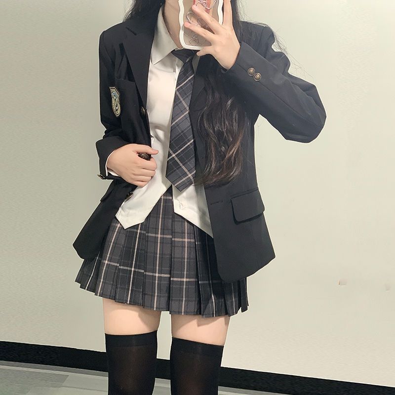 コスプレ 制服 jk 女子高生 5点セット ブレザー スカート シャツ ...