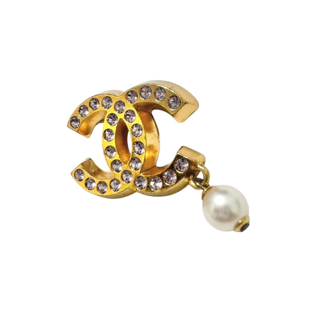 CHANEL シャネル ココマーク ブローチ 02P ラインストーン パール