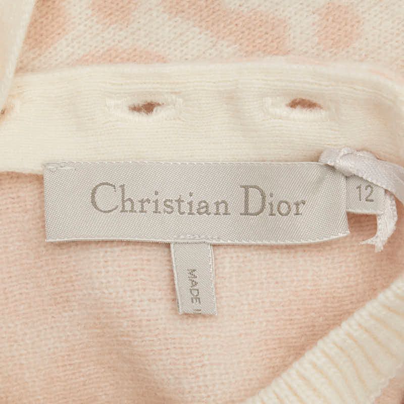  ディオール レオパード ニットワンピース サイズ 12 ピンク ベージュ ウール レディース Dior 1-0231080 その他 その他