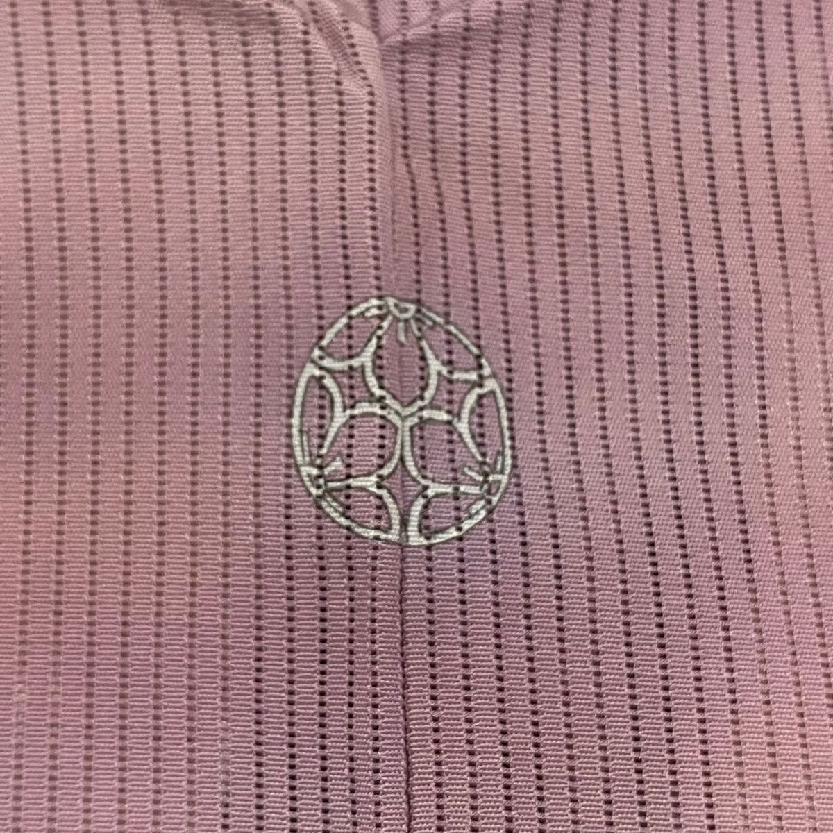 小紋 身丈162.5cm 裄丈63cm S 薄物 縦絽 ぼかし柄 ピンク 正絹 美品  