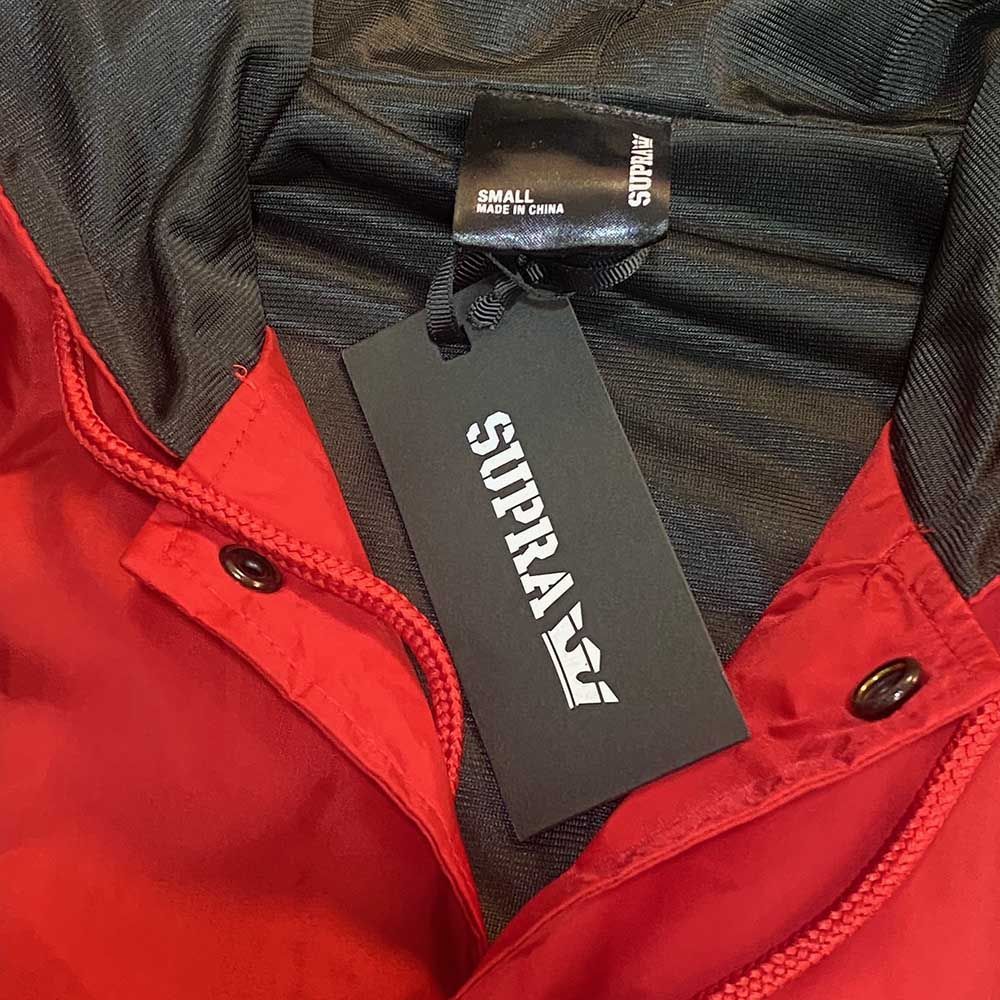 SUPRA スープラ SUPRA FOOTWEAR CO HOOD COACHES JACKET (RED) フード