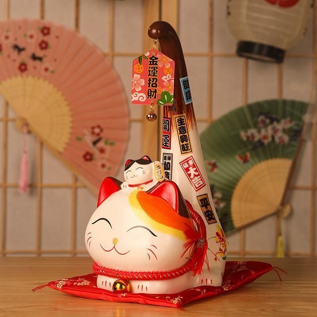☆招き猫 置物 開店祝い 陶器 誕生日 商売繁盛 金運招福