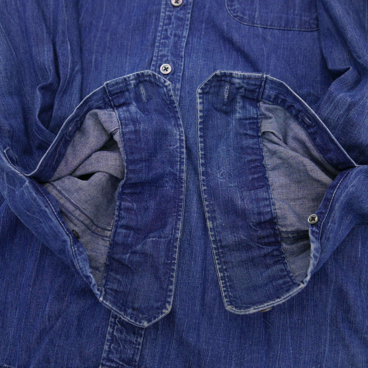 【美品/XL】SOPHNET.　ソフネット　デニムシャツ　ドット　インディゴ 美品/XL】SOPHNET. ソフネット デニムシャツ ドット インディゴ