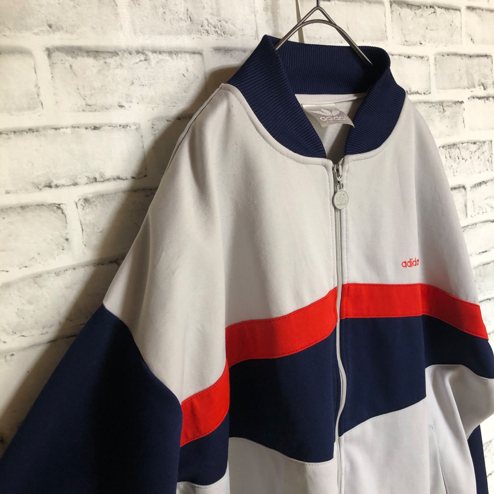 XL⭐️80s adidas トラックジャケット/ジャージ 刺繍トレファイル 