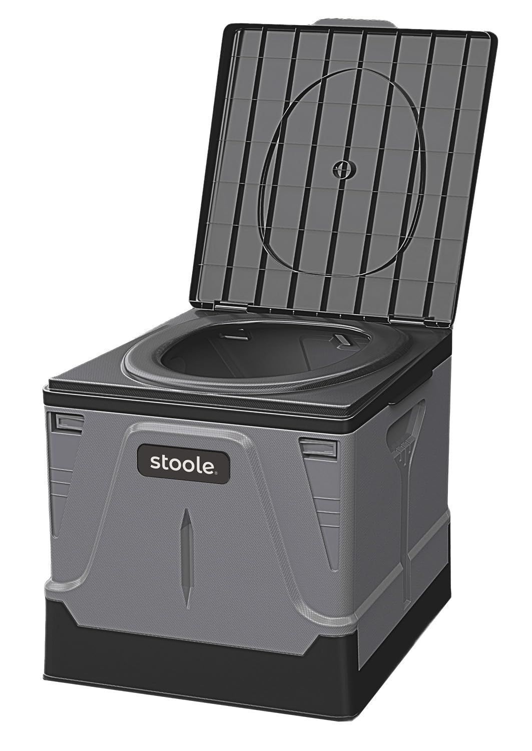 売れ筋 防災グッズ大賞2025受賞 スツーレR 簡易トイレ 防災からアウトドアまで ポータブルトイレ 携帯トイレ 耐荷重100㎏ e.ブラック-グレー|Lサイズ|排便袋-凝固剤付き