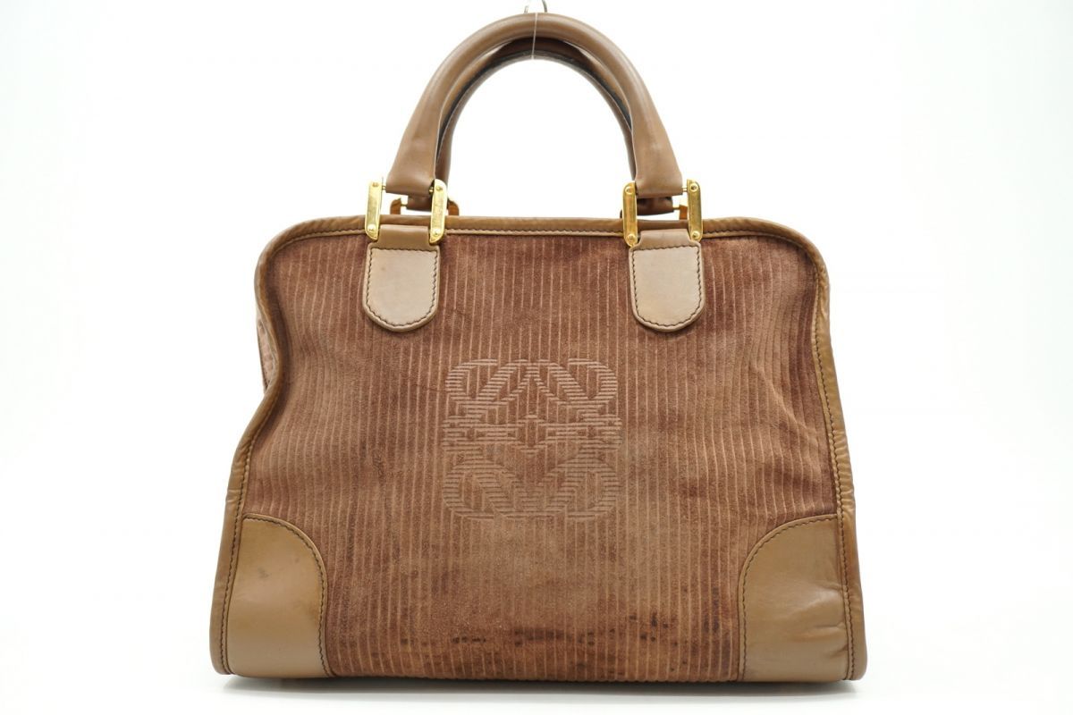 LOEWEロエベ⭐︎アマソナ⭐︎ベージュスエードトートバッグ 【美