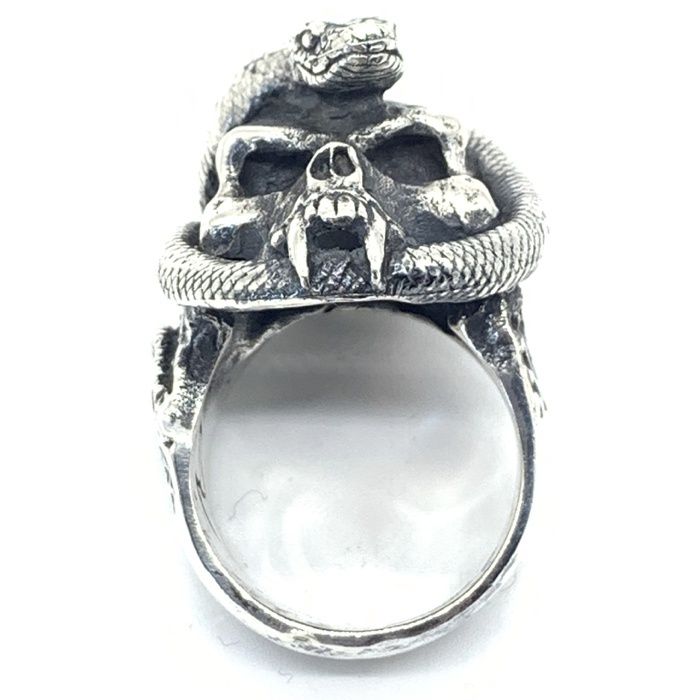 CRAZY PIG クレイジーピッグ スカル&スネークリング SV925 Size 21号