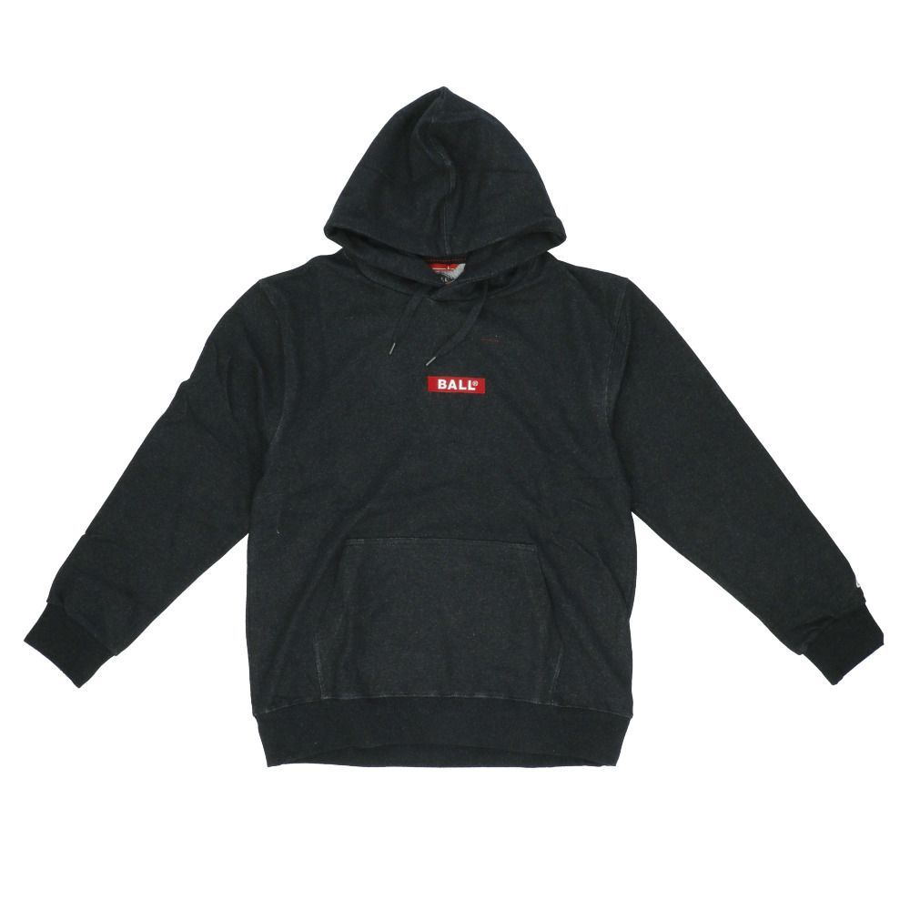 TOP/CHARCOAL  Lサイズ  BALL OE裏毛 BOXロゴワッペン付き パーカー BALL パーカー 60506 ボール メンズ ブランド 裏起毛 OE起毛 秋冬 秋 冬 プルオーバー カンガルーポケット あったか 暖かい