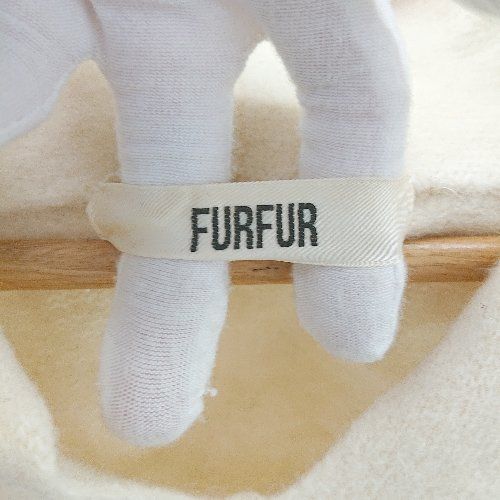ファーファー ウール アルファベット柄 長袖 セーター F グレー furfur ニット レディース 古着 中古 FURFUR（ファーファー）の「ハーフニットパーカー（ニット