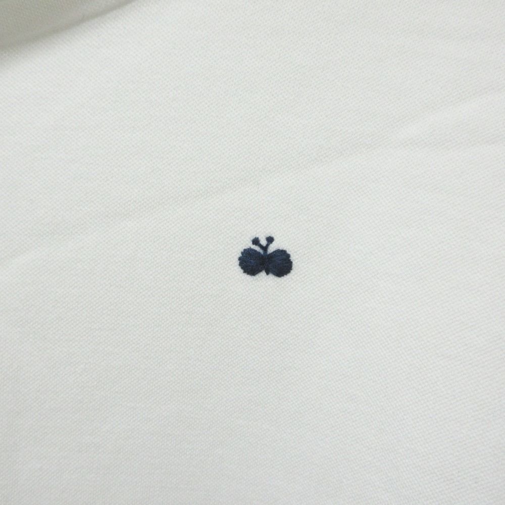 美品 mina perhonen ミナペルホネン terre ちょうちょ 刺〓 ハイネック オフタートル 長袖 Tシャツ カットソー 38 ホワイト レディース 古着 中古 美品 mina perhonen ミナペルホネン terre ちょうちょ 刺繡