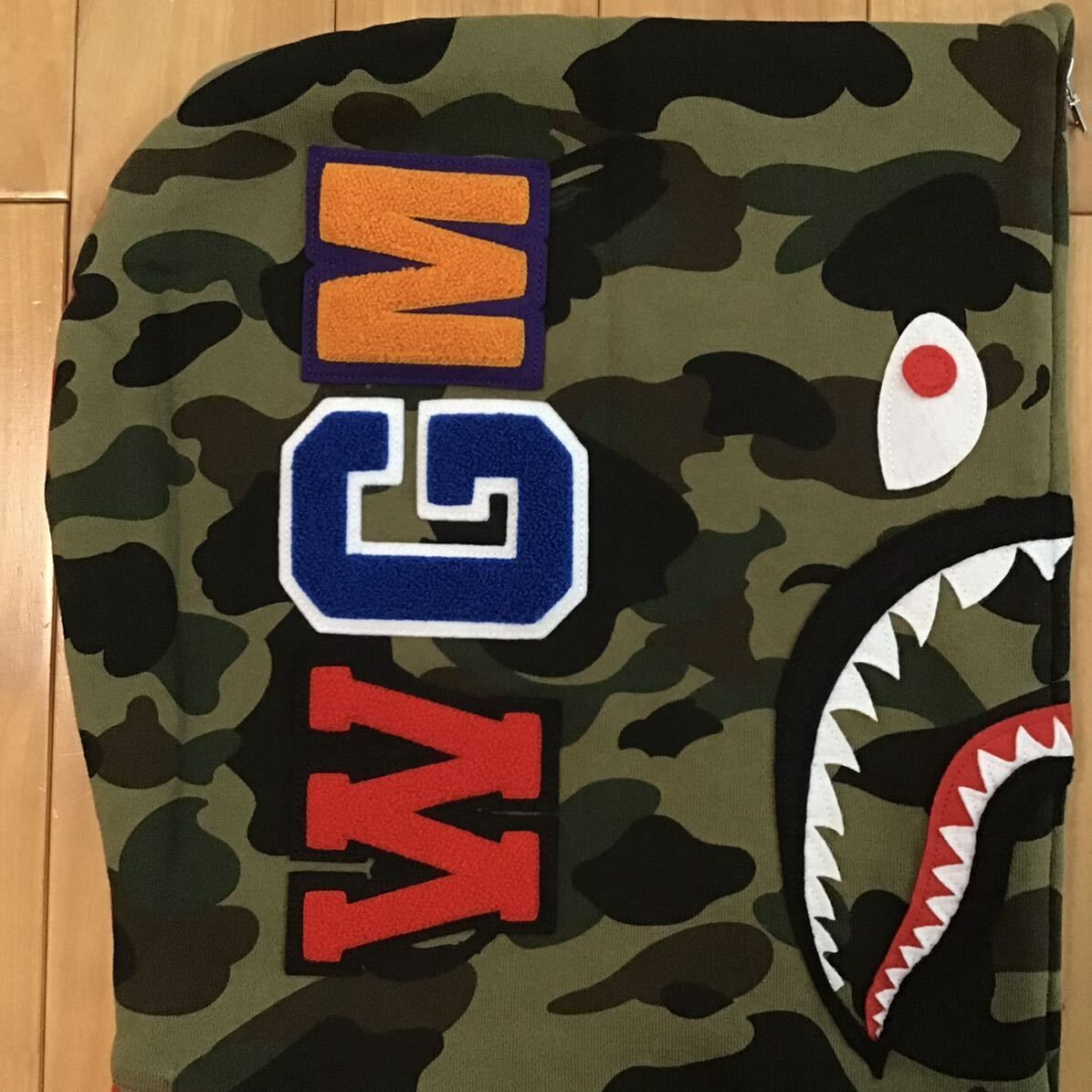 ☆2XL☆ Crazy face tiger shark full zip hoodie レッド a bathing