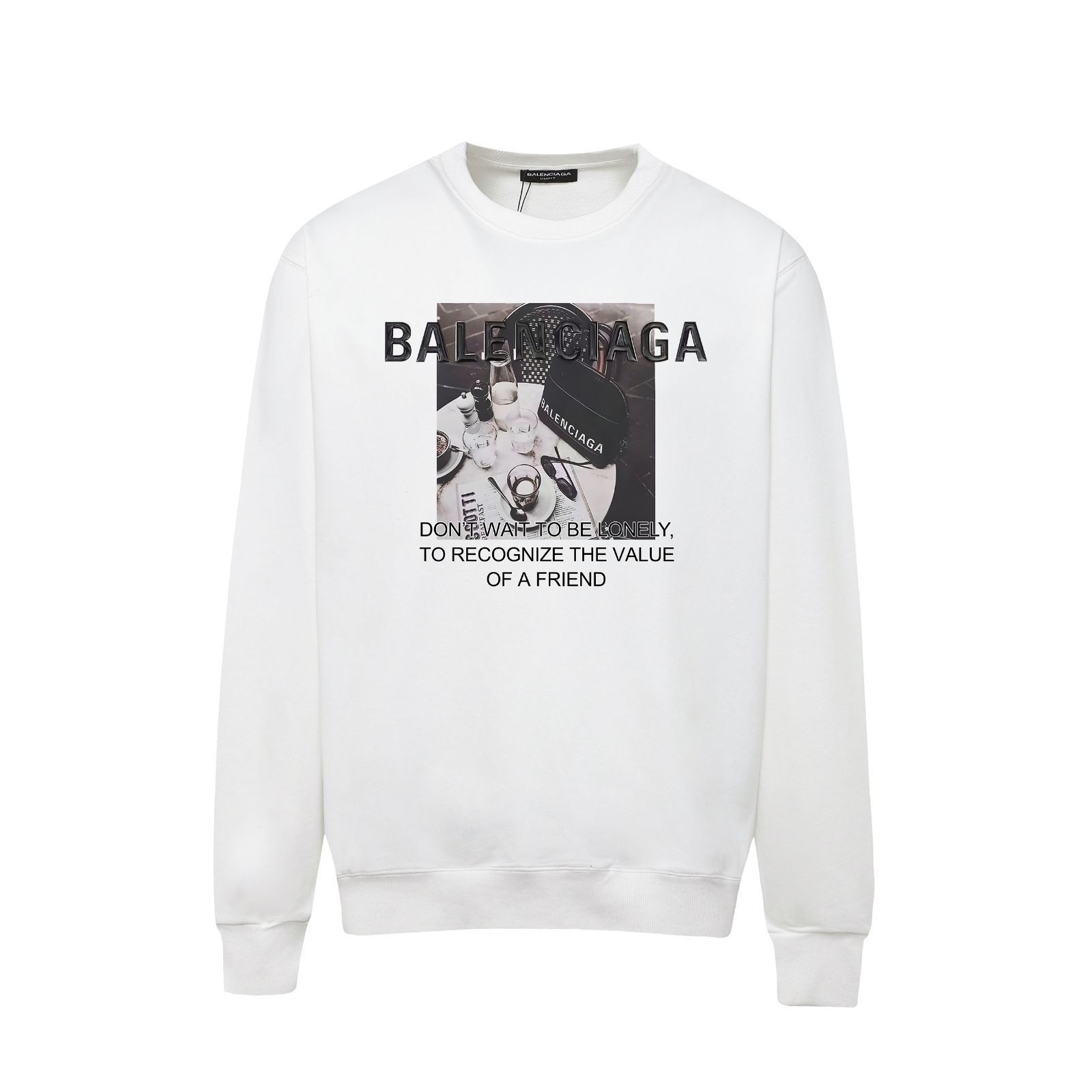 【話題】BALENCIAGA ロゴプリント コットン スウェットシャツ Balenciaga（バレンシアガ） ロゴプリント スウェットシャツ