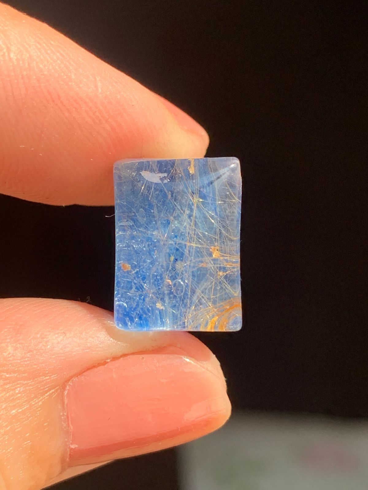 ターコイズ×ルチルクォーツ ダブレット ストーン リング シルバー 61 ターコイズ×ルチルクォーツ ダブレット ストーン リング シルバー 61