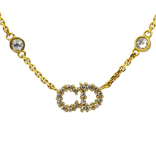 ディオール CLAIR D LUNE クレール ディー リュヌ ネックレス ペンダント CDロゴ ゴールド ラインストーン アクセサリー Christian Dior レディース 女性 メンズ 男性 ユニセックス ギフト プレゼント バッグ カバン 財布