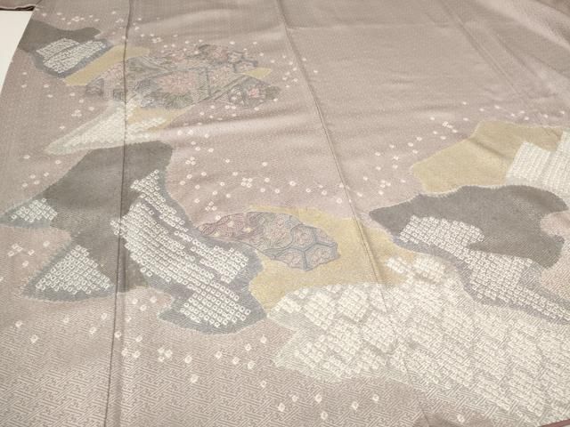 平和屋着物○無地絵羽訪問着 中国三大刺繍 相良刺繍 草花